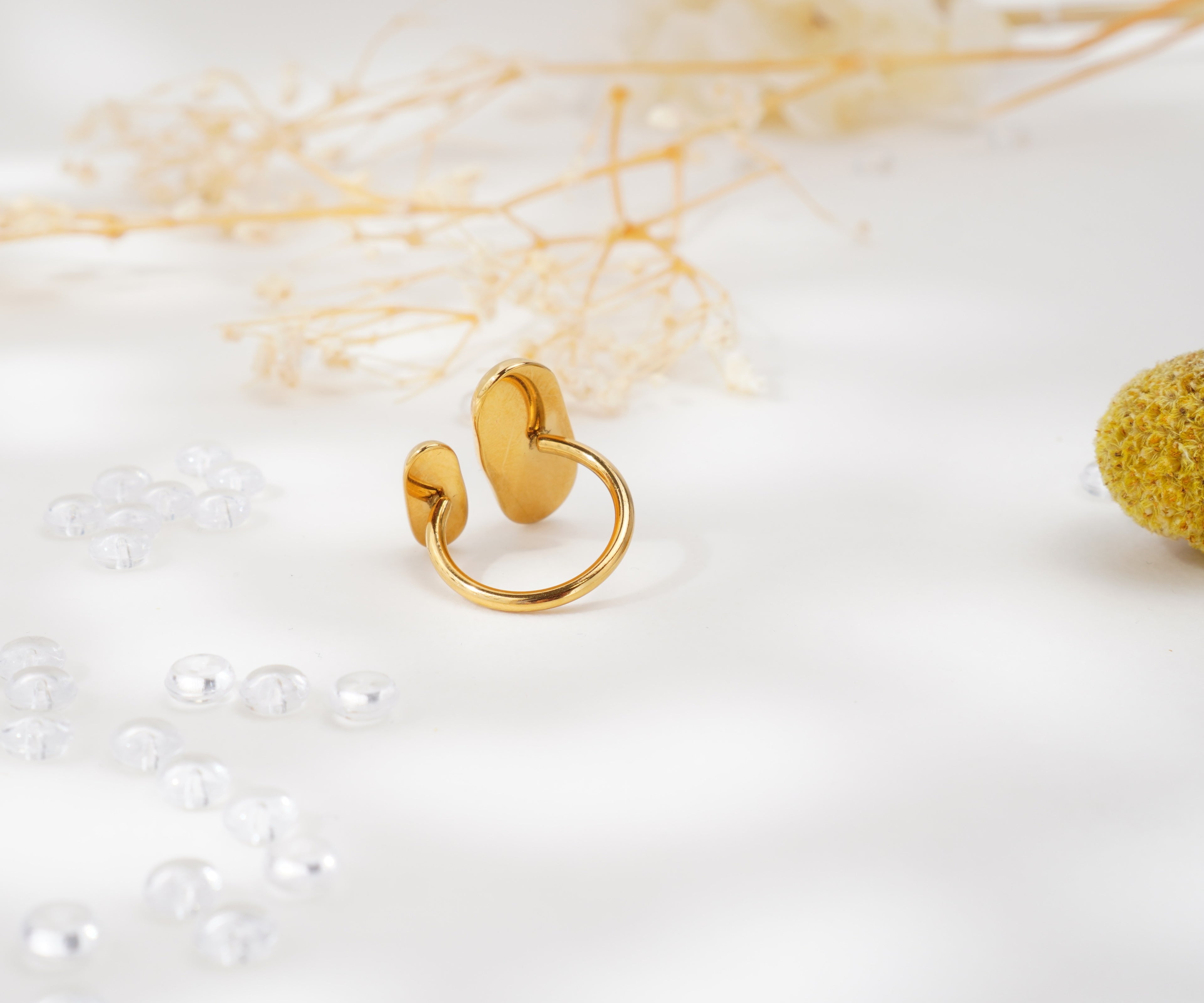 Bague à double forme ovale en acier inoxydable – Élégance sculpturale & modernité raffinée