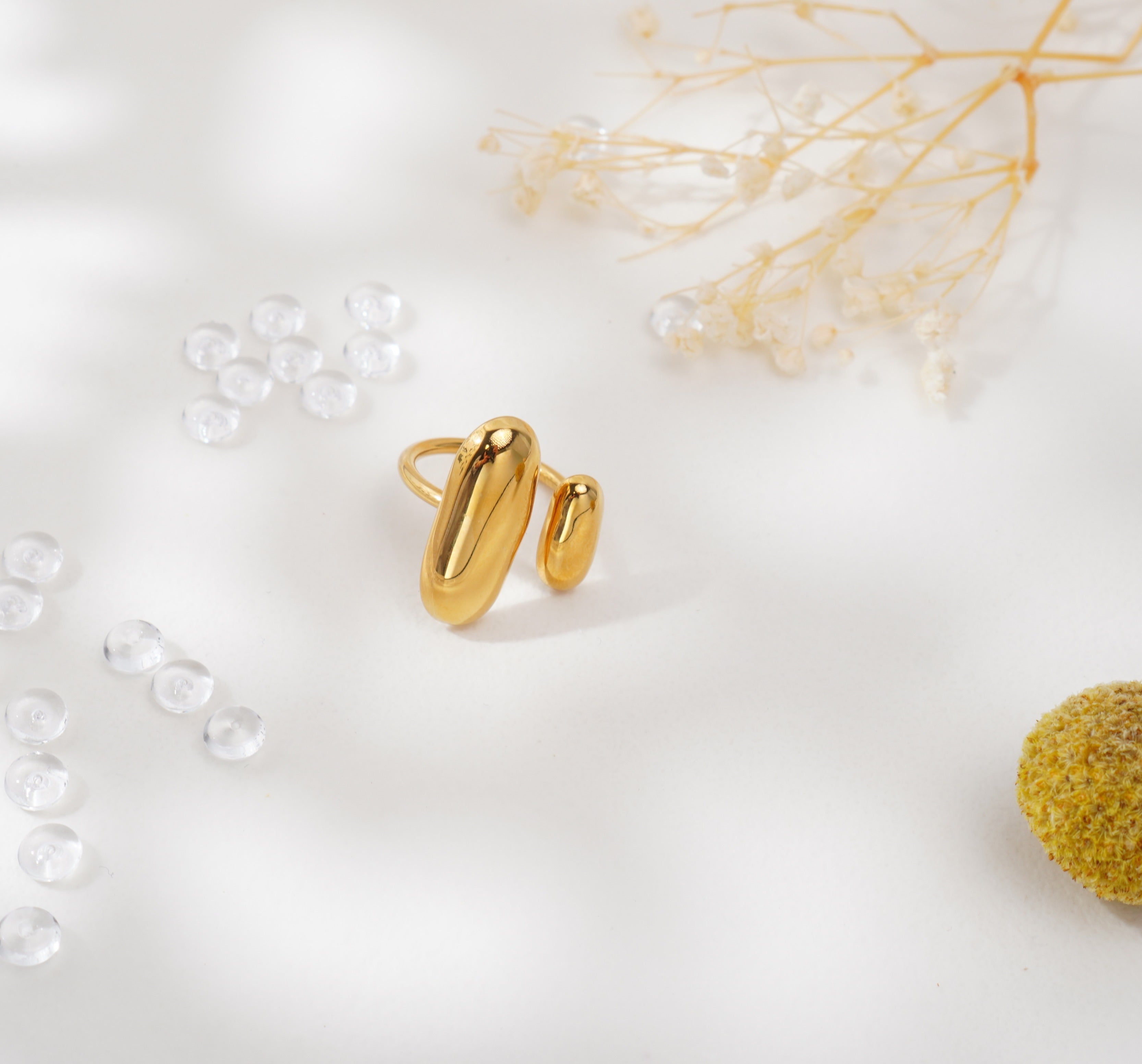 Bague à double forme ovale en acier inoxydable – Élégance sculpturale & modernité raffinée