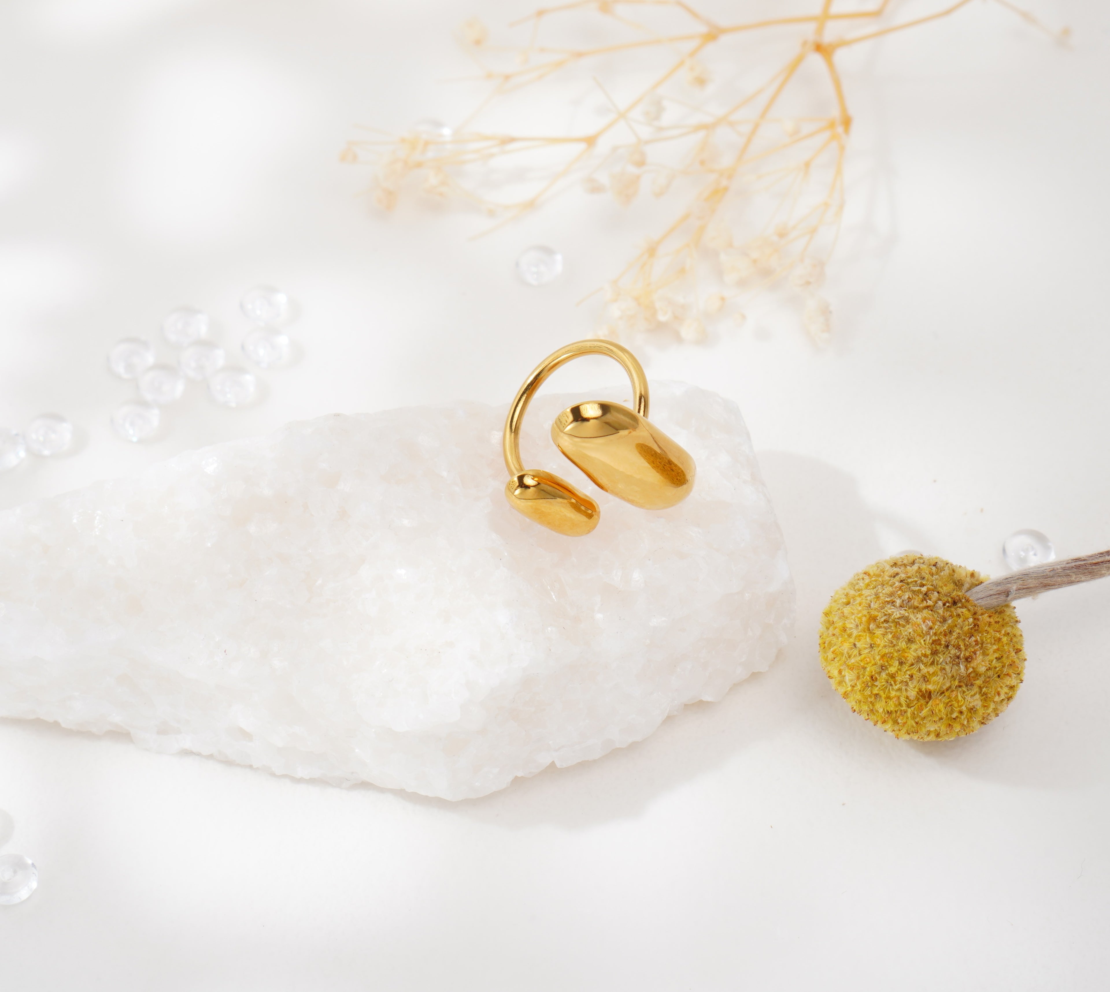 Bague à double forme ovale en acier inoxydable – Élégance sculpturale & modernité raffinée