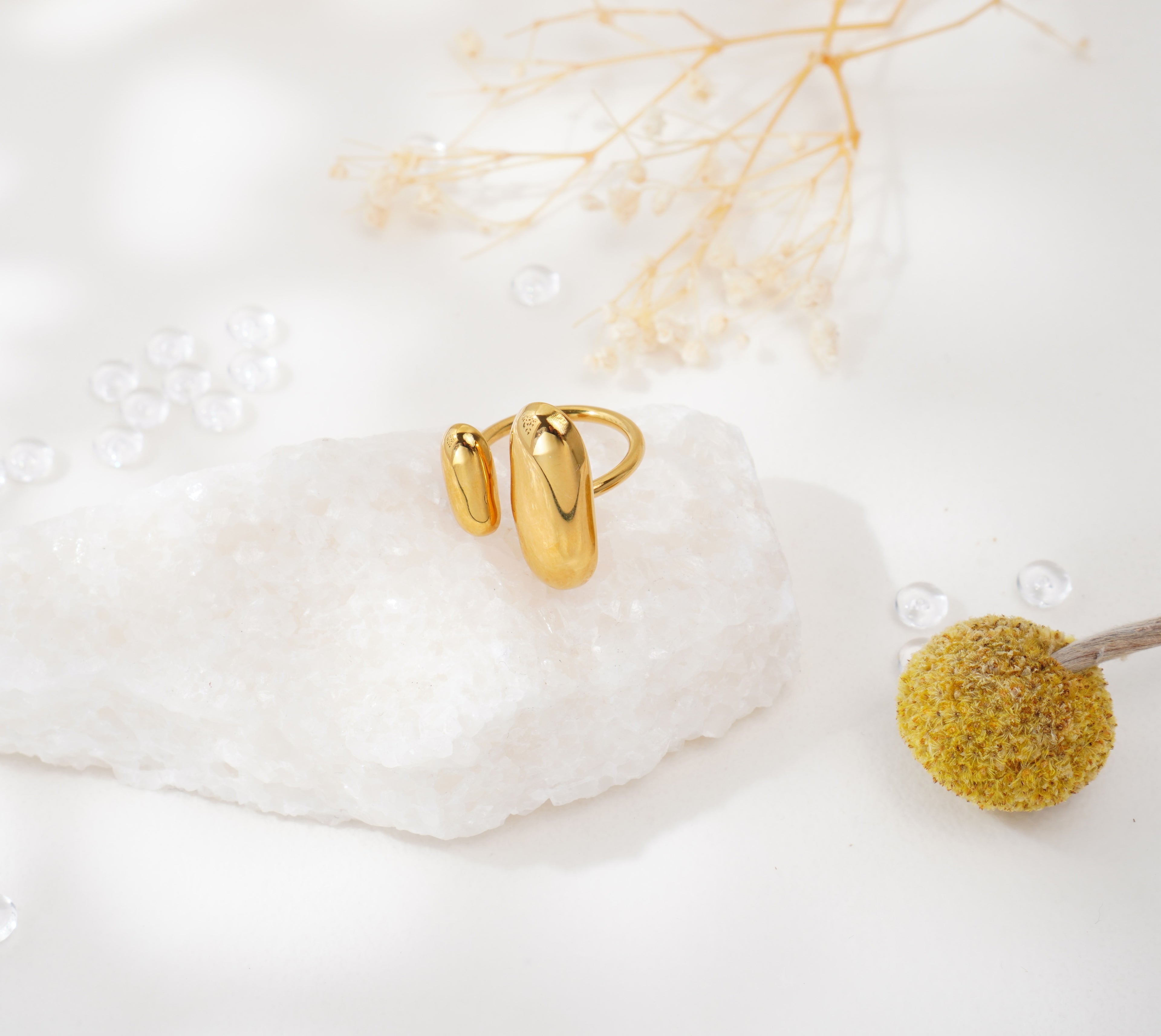 Bague à double forme ovale en acier inoxydable – Élégance sculpturale & modernité raffinée