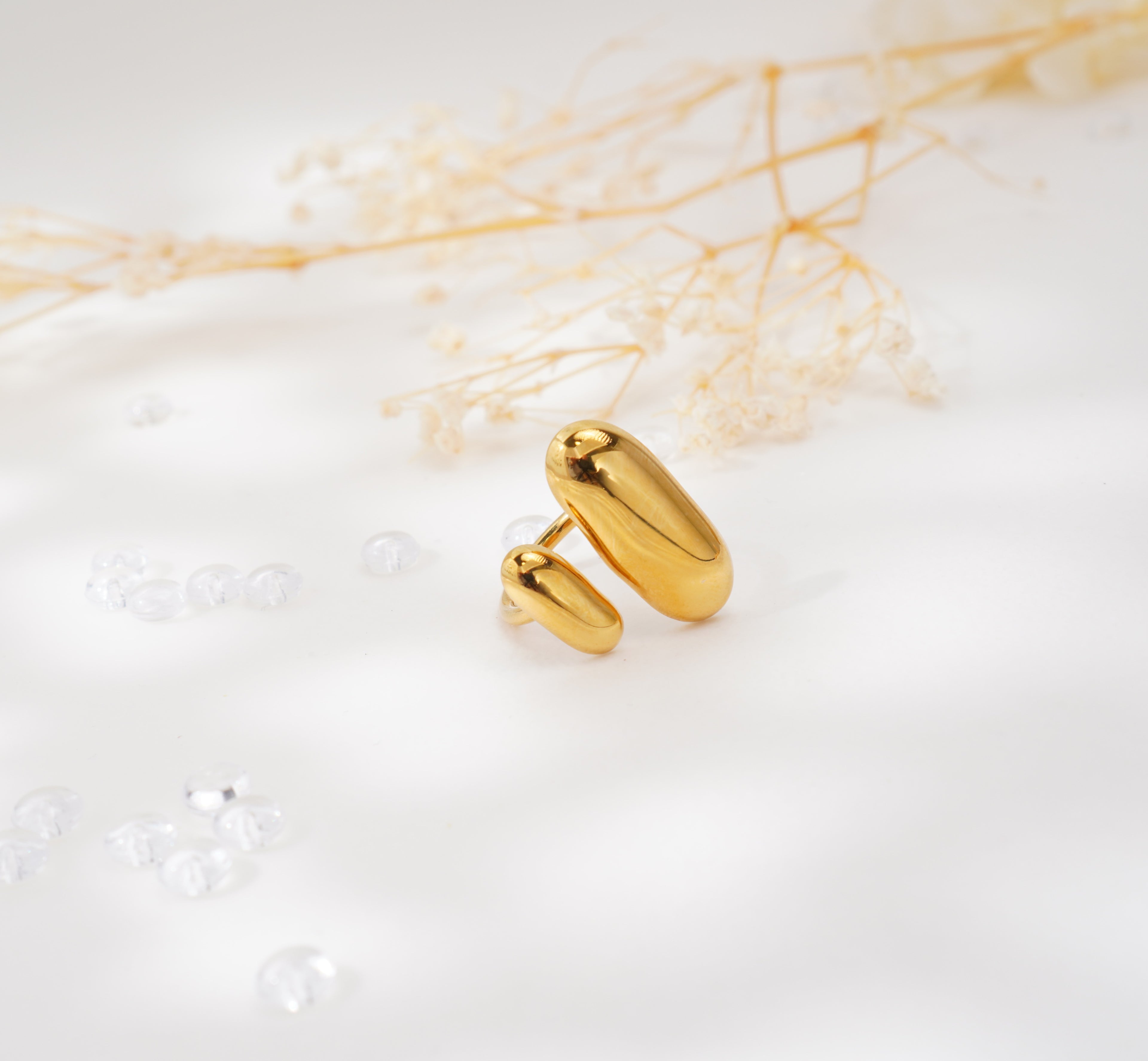 Bague à double forme ovale en acier inoxydable – Élégance sculpturale & modernité raffinée