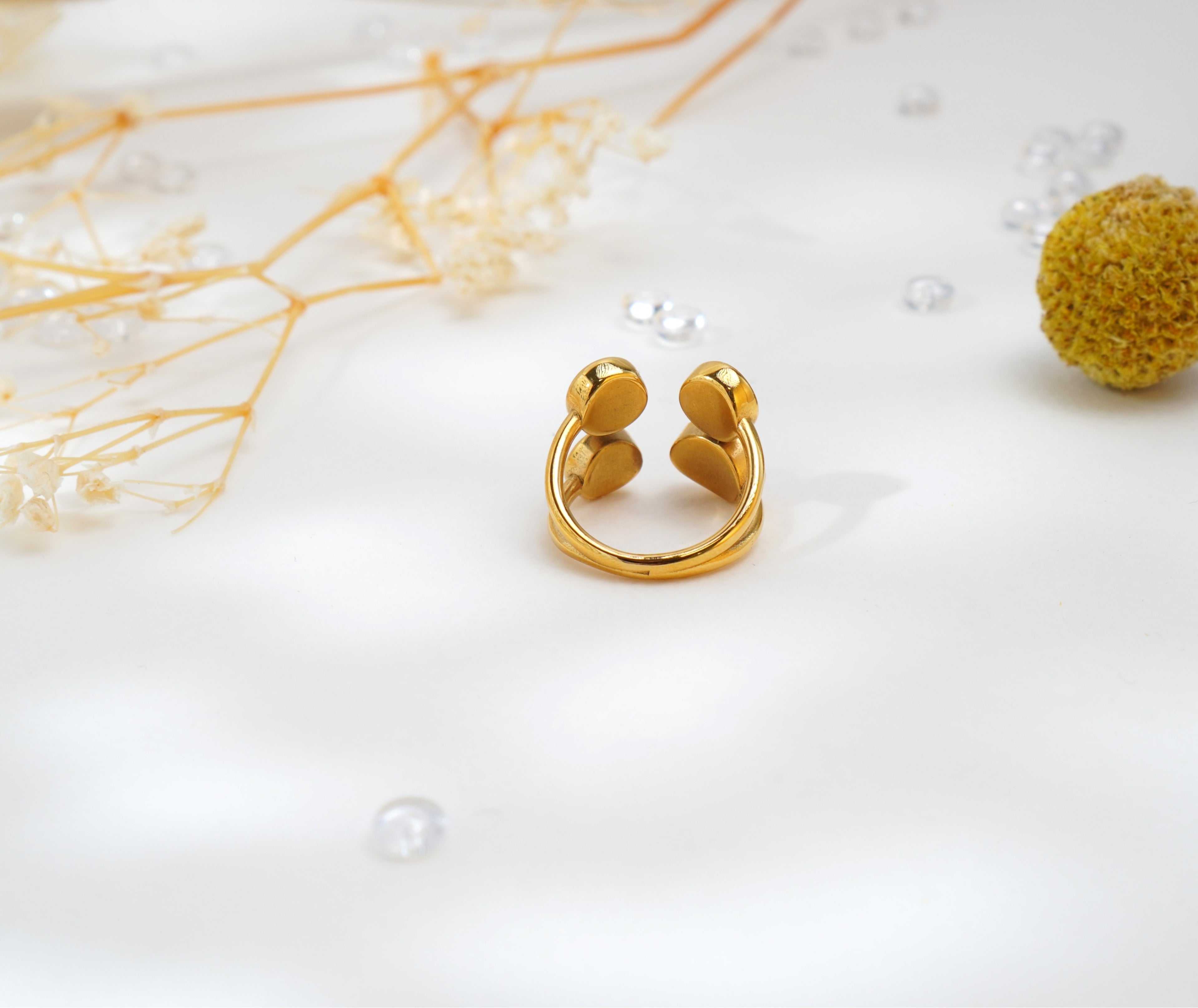 Bague en acier inoxydable avec pierres œil-de-tigre – Élégance naturelle & énergie protectrice