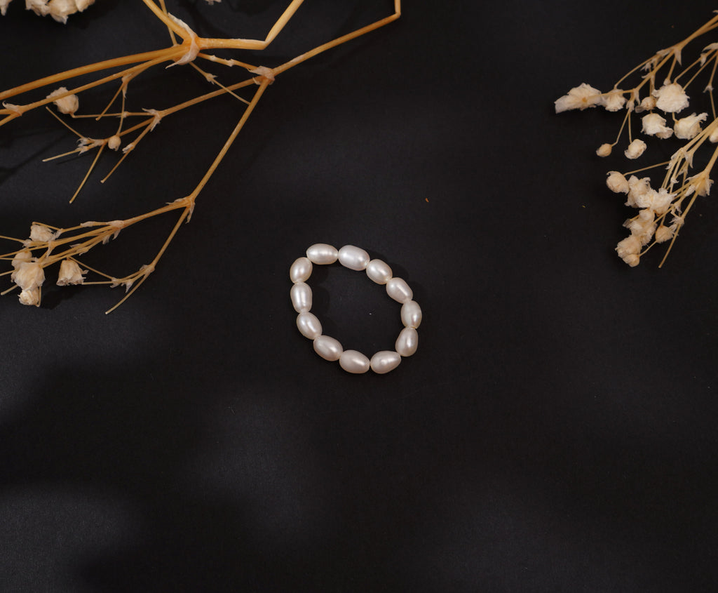 Bagues perles d’eau douce naturelles élastiques – Élégance artisanale