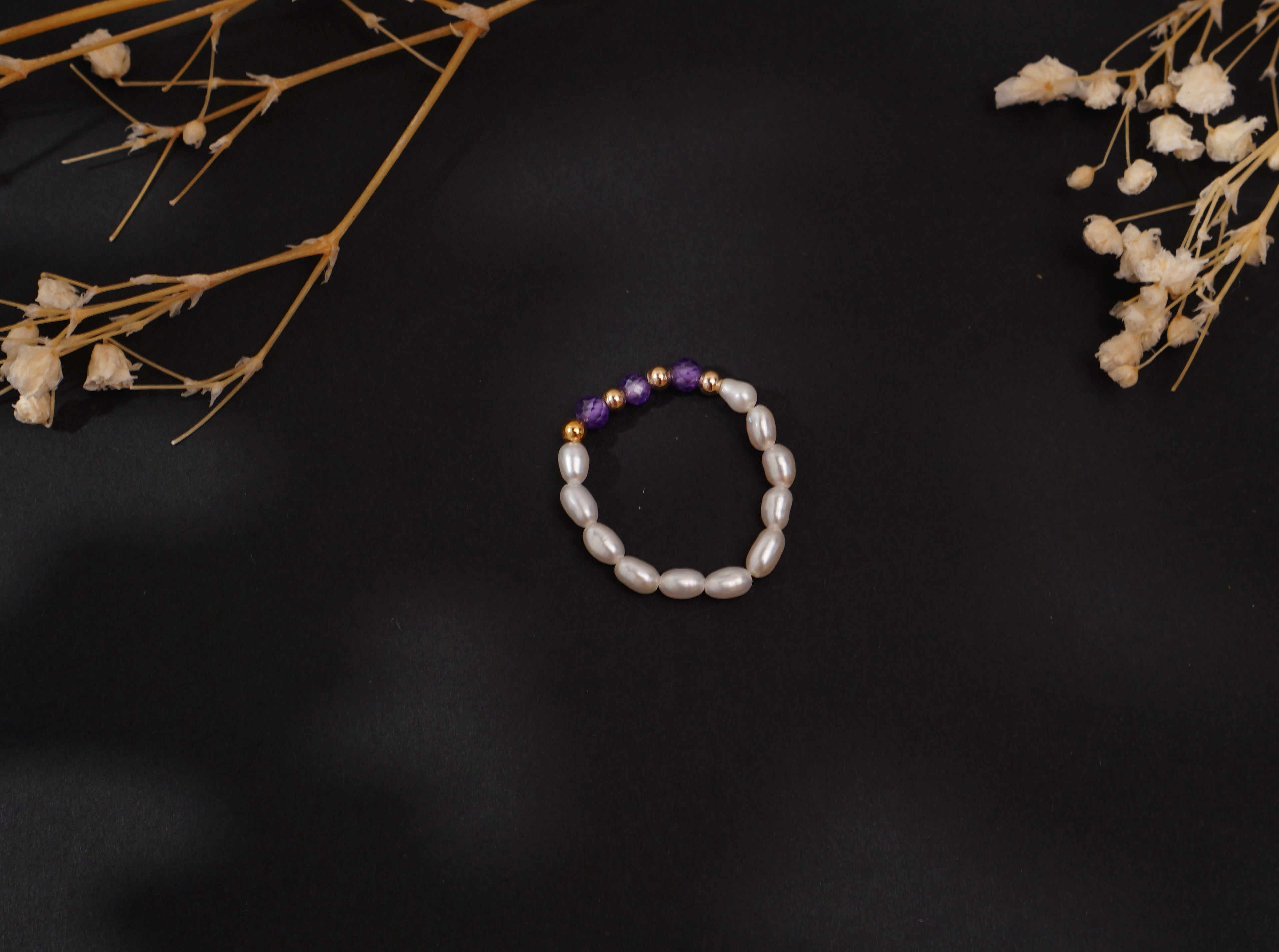 Bagues perles d’eau douce naturelles élastiques – Élégance artisanale