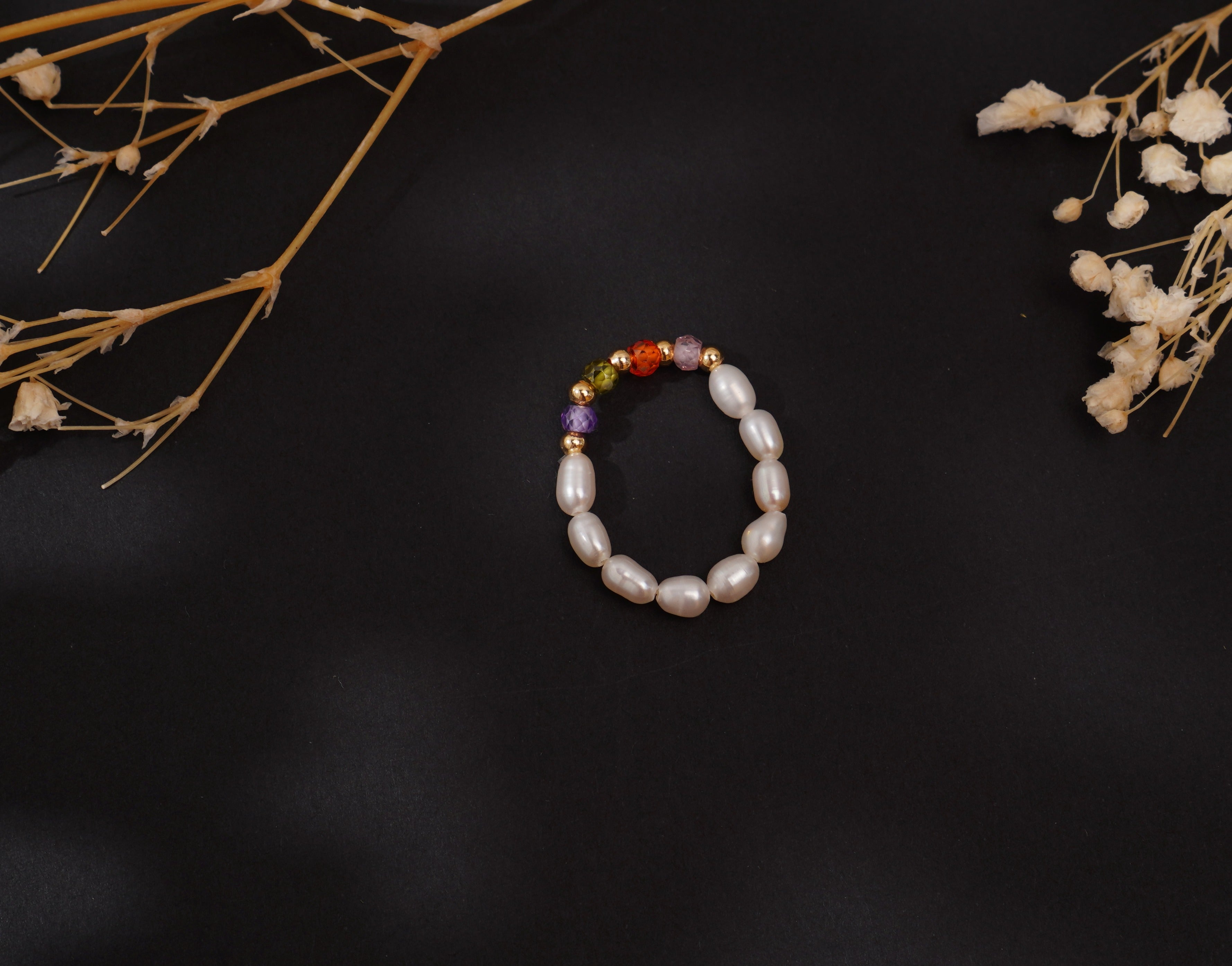 Bagues perles d’eau douce naturelles élastiques – Élégance artisanale