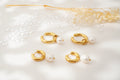 Boucles d’Oreilles Anneau & Perle en Acier Inoxydable Style Classique Élégance